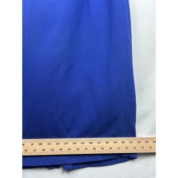 Lafayette 148 Women's Blue Short Sleeve Sheath Dress size 14 With Back Zipper - Picture 6 of 13
